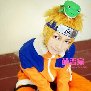 萌香家火影忍者 漩涡鸣人高温丝假发 鸣人cosplay短发假发