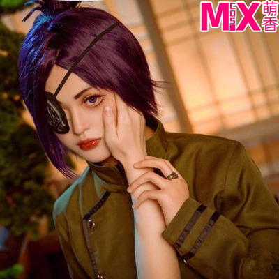 萌香家家庭教师reborn库洛姆髑髅Kuromu黑紫色现货包邮仿真头皮