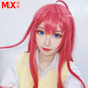 萌香家五等分的花嫁新娘假毛中野五月假发西瓜红微卷cosplay假发