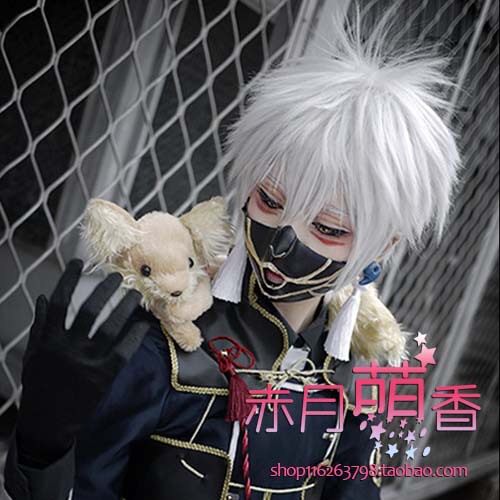 萌香家 刀剑乱舞/鸣狐 银时 银白色反翘原版短发 cosplay假发现货