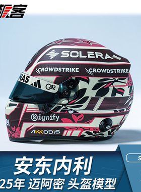 F1赛车模型1:5头盔摆件 Spark奔驰安东内利2025年W16 迈阿密站