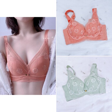 yu海澡纤维75E80E85E90E大胸软圈兔耳朵调整型舒服文胸