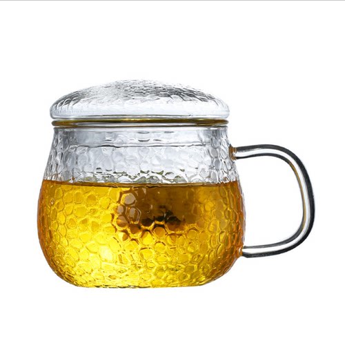 耐热玻璃内胆锤纹圆趣杯