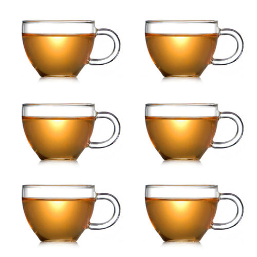 茶具-茶道工具高硼硅耐热玻璃双层品杯玻璃杯竹节杯菊瓣杯U型把杯