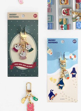 韩国iconic可爱风金属钥匙链包包耳机套装饰汽车钥匙ins挂件