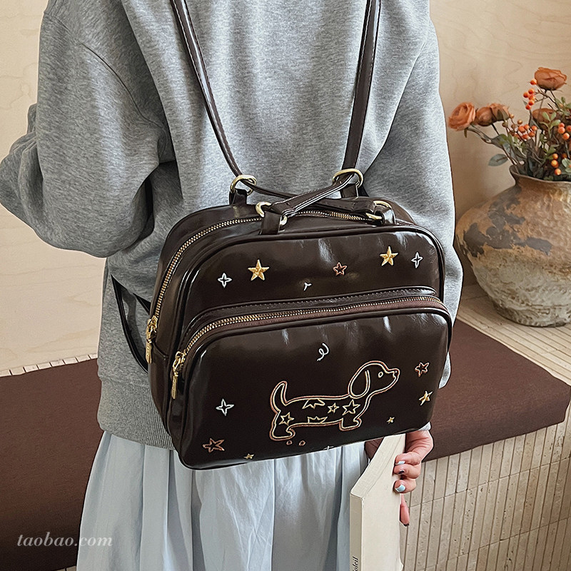 高级感复古女式通勤双肩包2026新款潮学院风后背包多用单肩斜挎包,箱包皮具/热销女包/男包,托特包,淘宝优惠券,粉丝福利购,淘宝优惠卷