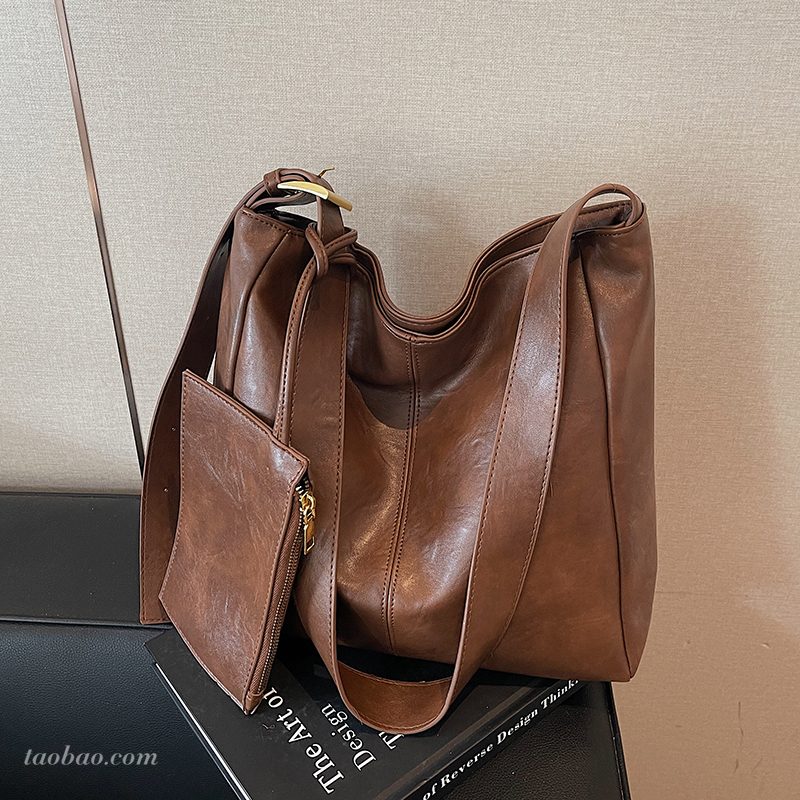 美式复古风托特包女2025冬季新款