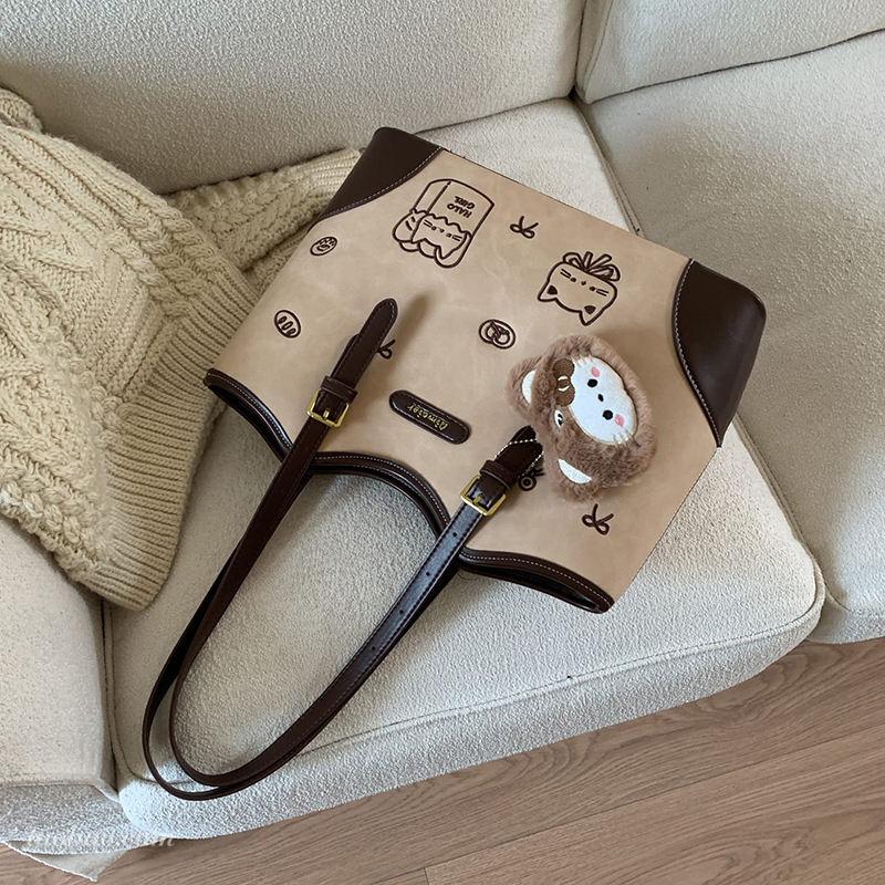 高级感大容量印花手提托特包