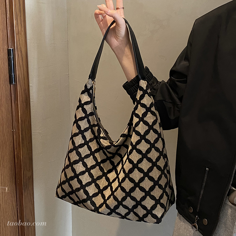 编织网格女包网红单肩手提包