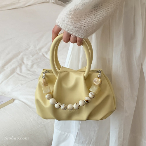 轻奢高级感串珠云朵水桶包手提