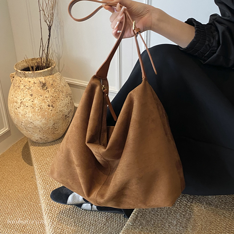 2025新款韩国时尚麂皮绒托特包