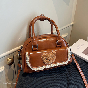 百搭斜挎包 超火手提包秋冬季 高级感复古油皮小包包女2025新款 时尚