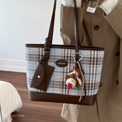 2025复古简约托特包大容量斜挎包