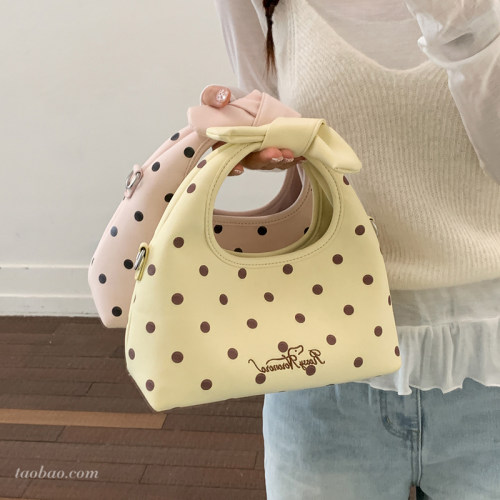 夏季蝴蝶结波点小众轻便女包