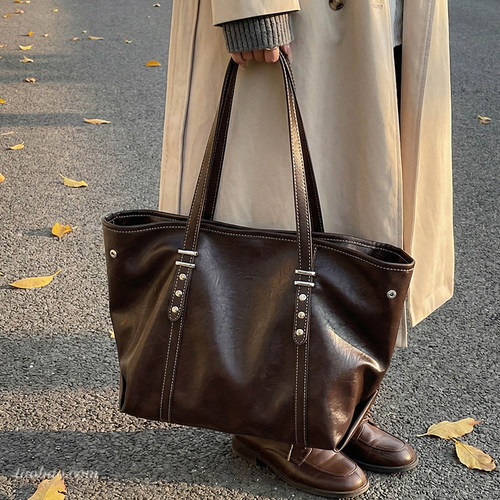 新款大容量通勤单肩托特包