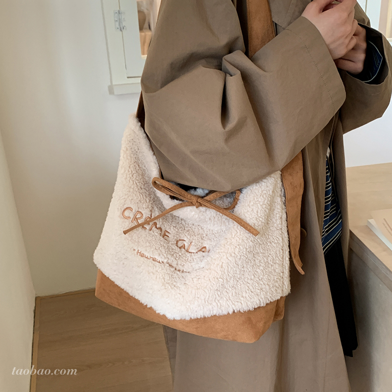秋冬毛绒包大容量托特包