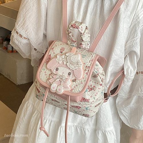 夏季卡通印花学生通勤双肩包