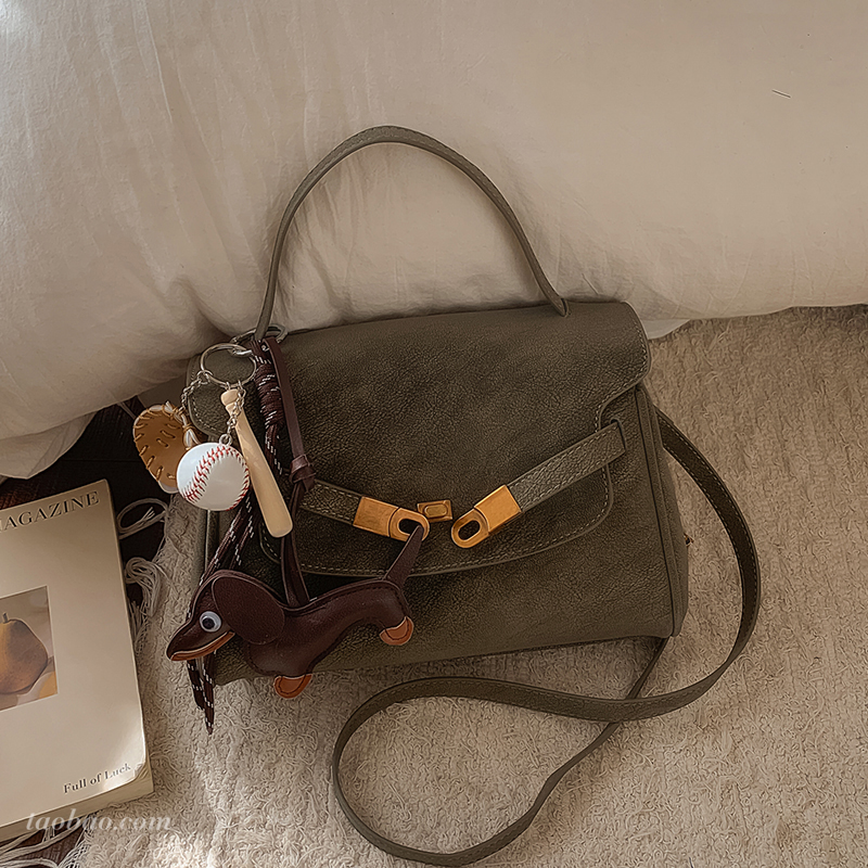 复古麂皮小方包大容量