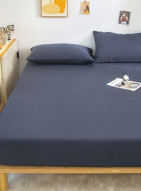 床笠全包加厚防滑床罩三件套纯棉全棉卡通黑色枕套外贸可机洗床单