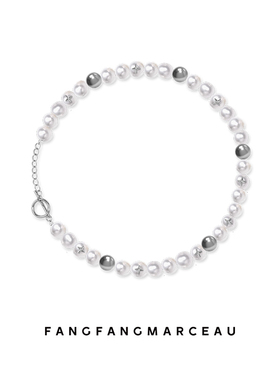 【官方直营】“月光”925银镀白金珍珠镶嵌十字星项链