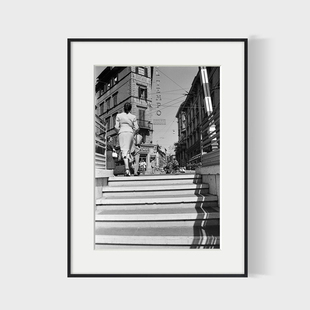 Torre意大利摄影师黑白摄影装 饰画西餐客厅书房挂画 Fabrizio