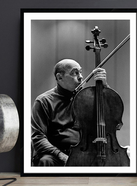 Janos Starker 亚诺什斯塔克 大提琴家教室琴房学校装饰画壁挂画