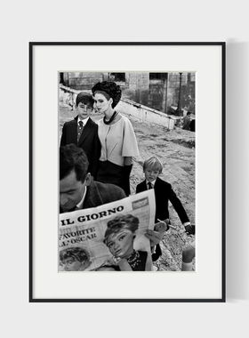 Frank Horvat 霍瓦特摄影师黑白摄影装饰画时尚美女咖啡餐厅挂画