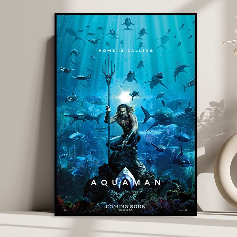 Aquaman 海王电影海报装饰画DC漫画个性酒吧影院卧室儿童房挂画图片