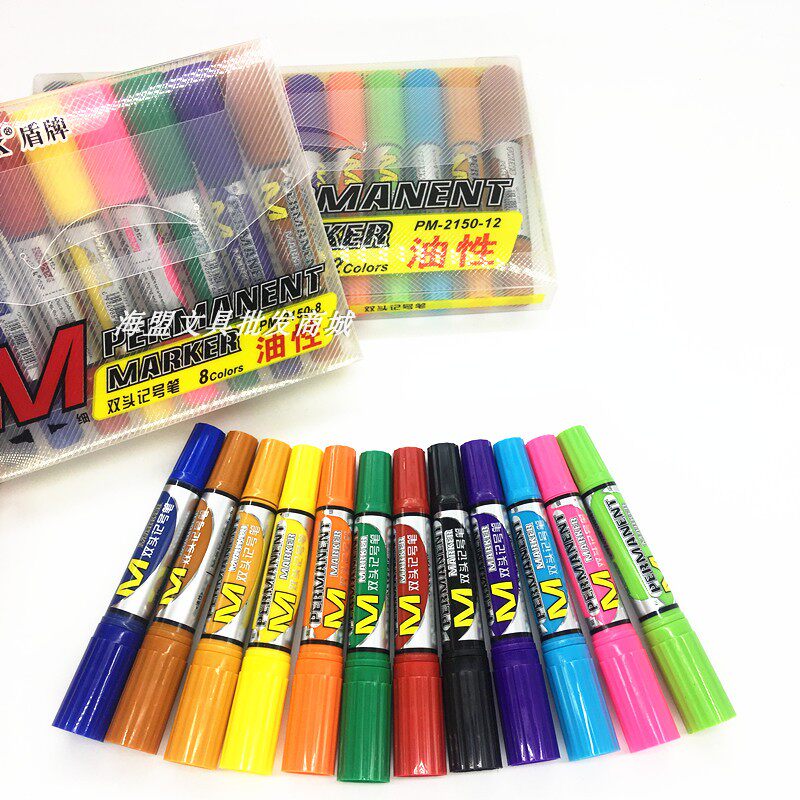 彩色记号笔双头 大头笔油性勾线美术儿童绘画涂鸦多用途pop广告笔