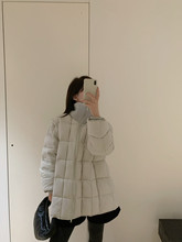 吉姆姐姐 enjoyable家正品 韩系百搭舒适蛮厚的毛线领拼接羽绒服