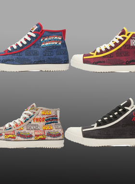 李宁男子漫威系列高帮帆布板鞋街头美国队长钢铁侠休闲鞋ALAK089