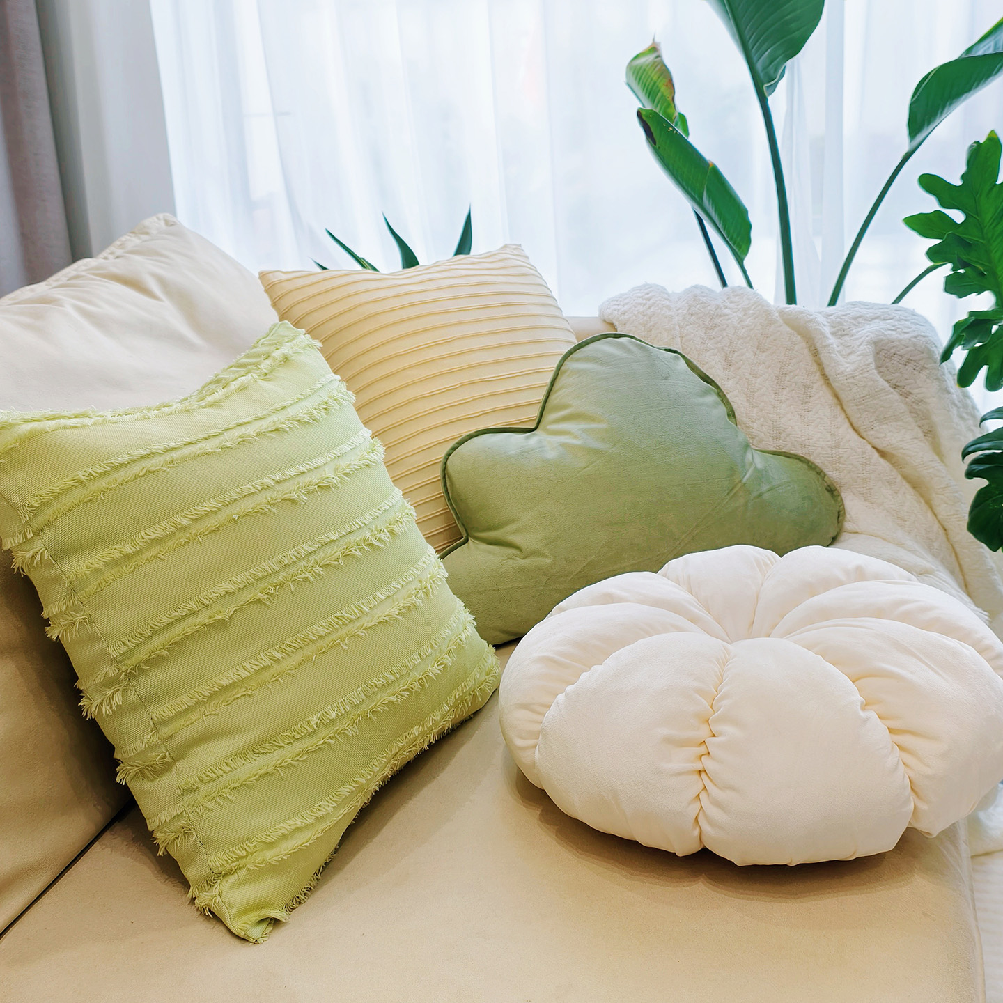 高弹枕芯可拆洗外套可爱又清新