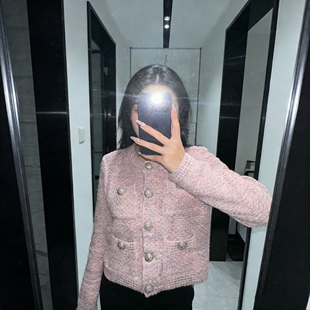 法式名媛气质小香小巴金扣针织开衫女秋冬款编织银丝金扣重工外套