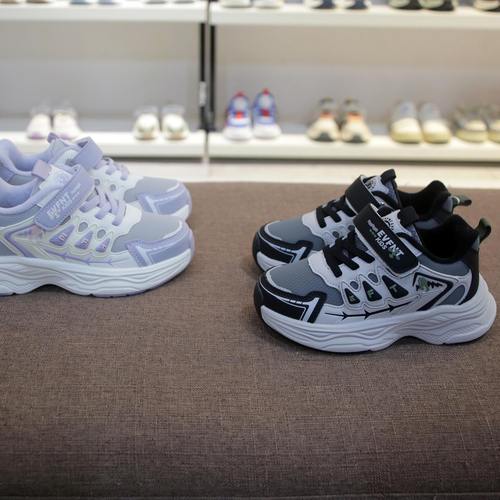 婴芬特25冬季新款加绒运动机能鞋男女童棉鞋皮面二棉27-31码