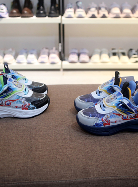 拾光兽奥特曼儿童运动鞋发光款2026春季新款皮面休闲鞋26-30码