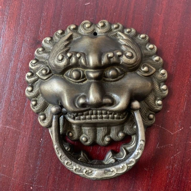 昊天斋兽头门环拉手全铜大门把手