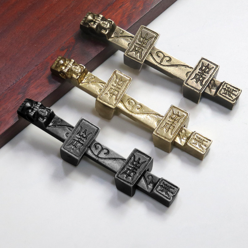 昊天斋仿古中式纯铜门闩大门五金配件四合院明装复古门栓门插插销