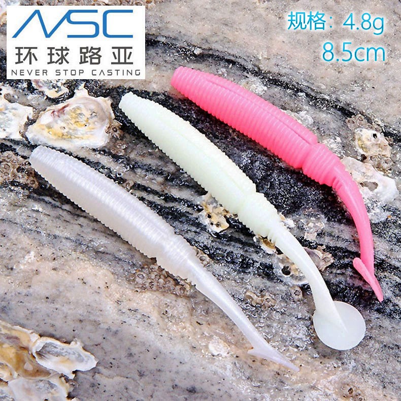 环球路亚T尾软饵魔兽精灵鱼系T尾慢沉路亚软饵带诱鱼剂德州钓组
