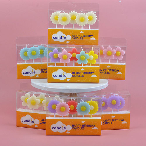 生日蜡烛蛋糕装饰花朵小雏菊