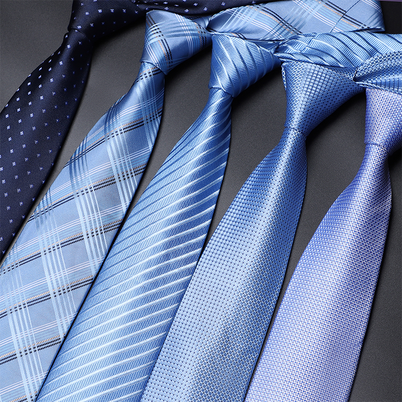 桑蚕丝真丝领带男士高端蓝色