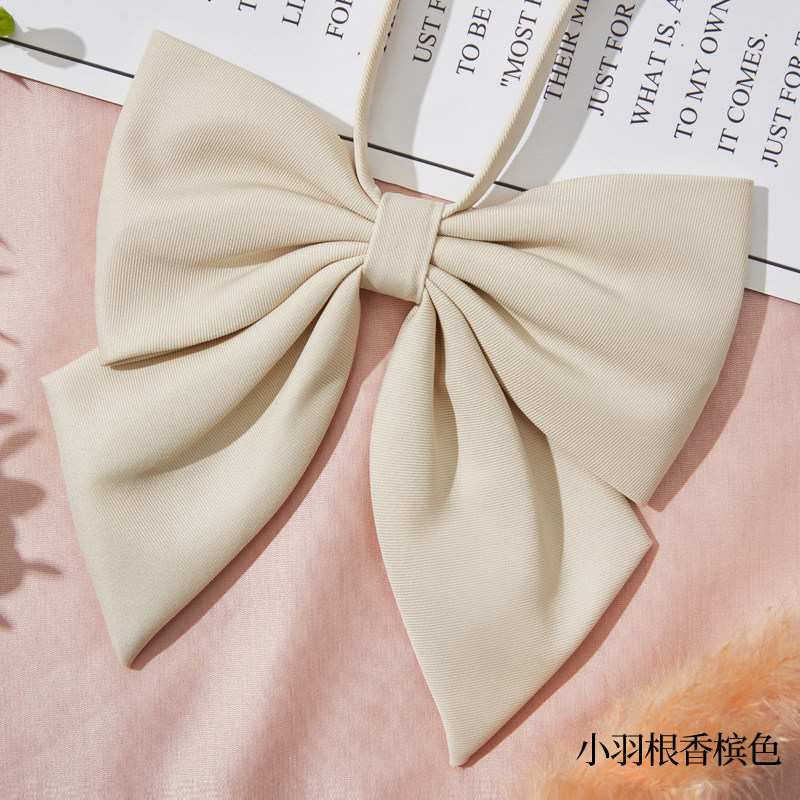 羽根绀色jk领结女红赤制服学生纯色领花小物蝴蝶结配饰领带香槟色