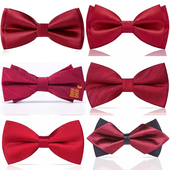 红色蝴蝶结领结英伦婚礼正装 猎尚韩式 新郎结婚伴郎男士