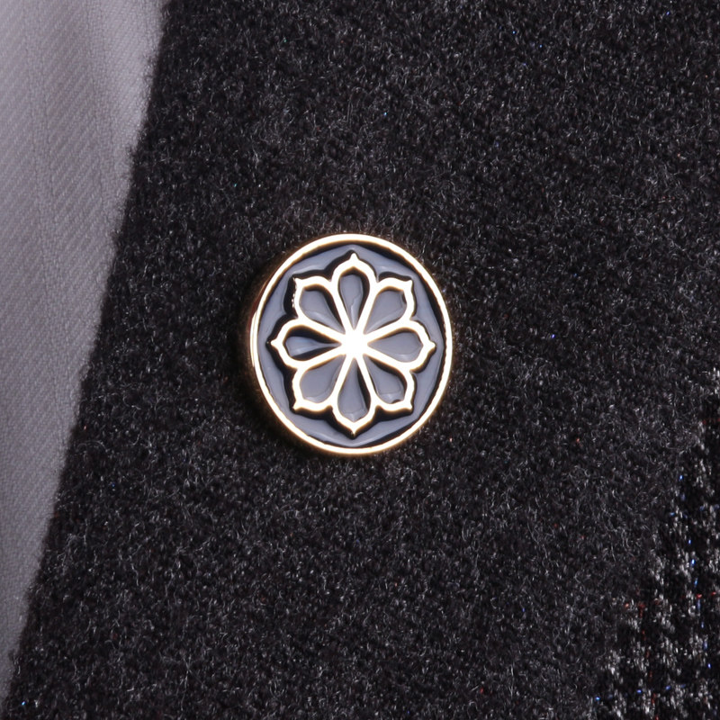 荷塘月色男士金色荷叶胸针男士正装商务西服领胸花领扣女领徽章潮