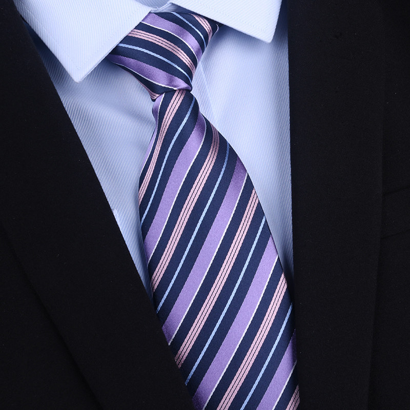 8厘米条纹领带真丝色织领带 提花领带桑蚕丝男士正装商务衬衫领带