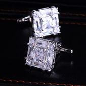 纯白方通透水晶法式 扣工作袖 衬衫 扣 猎尚 扣主持商演袖 袖 婚礼袖 钉