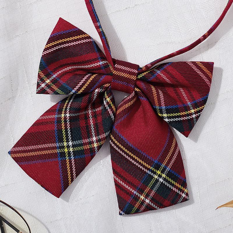 jk免打结领带女格子日系学院风碳灰制服学院风配饰百褶裙同款集合