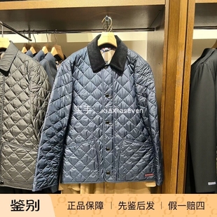 Burberry巴宝莉男款 内里格子灯芯绒翻领棱格棉服商务外套10.15