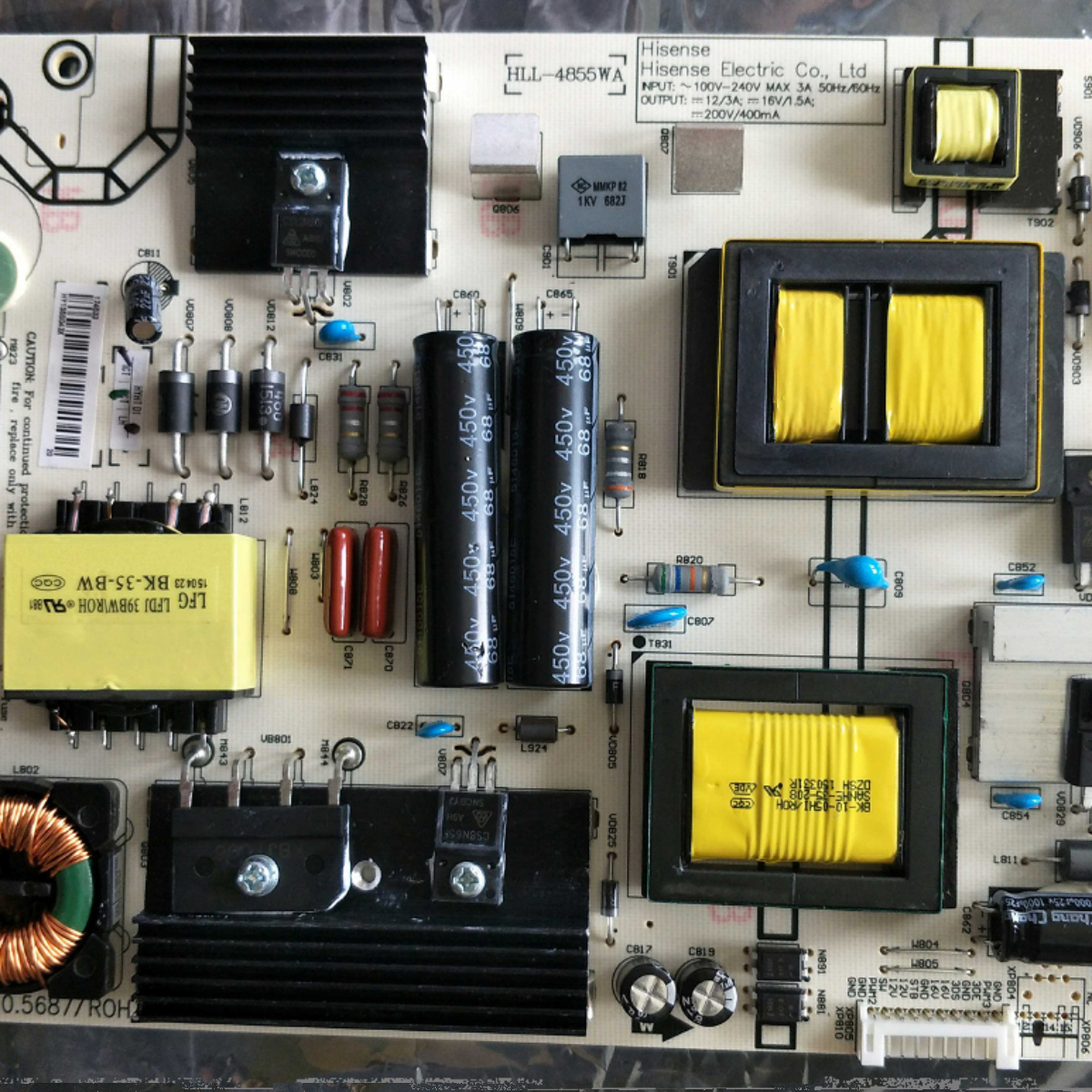 海信LED55EC510N 55L288 55K370 50T1A电源板RSAG7.820.5687 四针