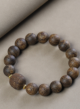 越南芽庄白奇楠沉香手串单圈异形珠老料沉香文玩男女款佛珠手链