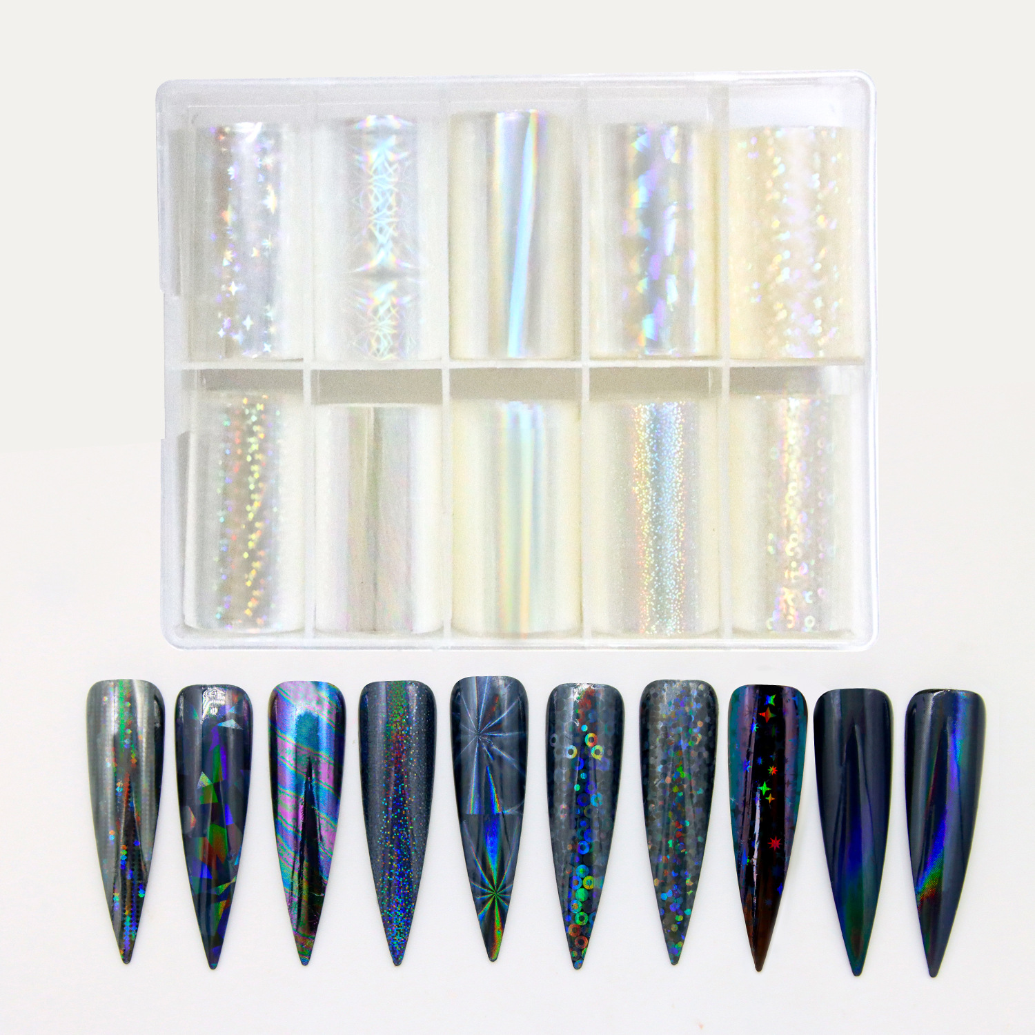 美甲转印纸套装七彩幻彩